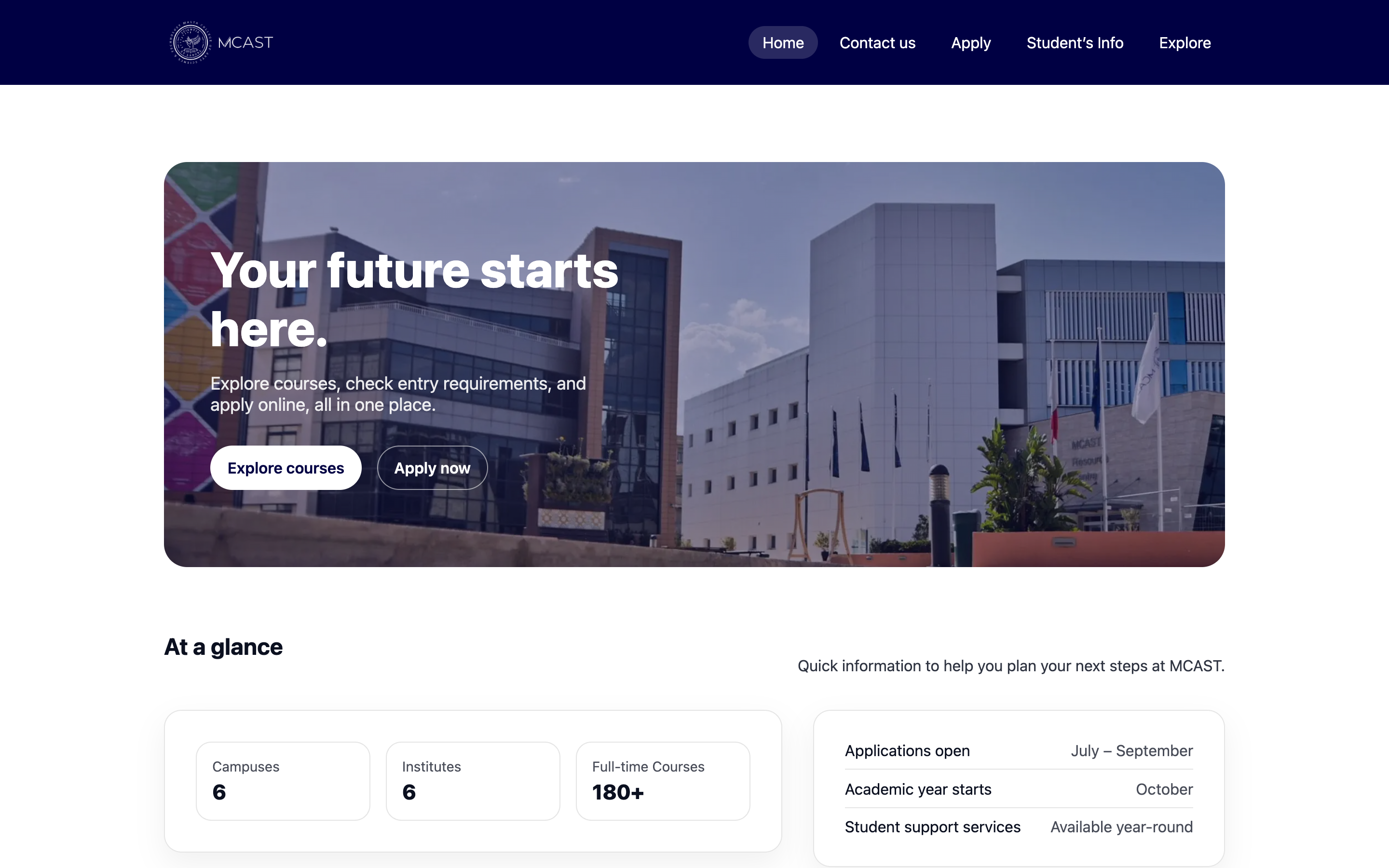 Visual representation of MCAST Website Refresh